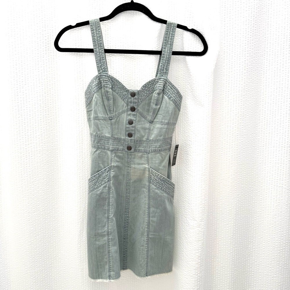 Express Sun Bleached Denim Dress Size XXS